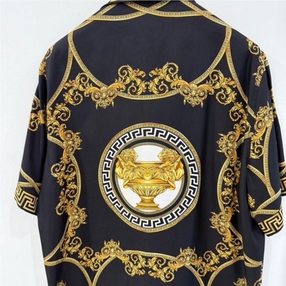 Versace Men's La Coupe Des Dieux-Print Silk Shirt Size 56/XXL - Picture 3 of 12